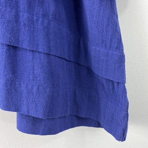 Soft Surroundings Blue Purple 100% Cotton Tiered Scoop Neck Top Womens Size 1X - Picture 7 of 8